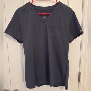 Med Couture Women’s Touch Dark Gray V-Neck Scrub Top